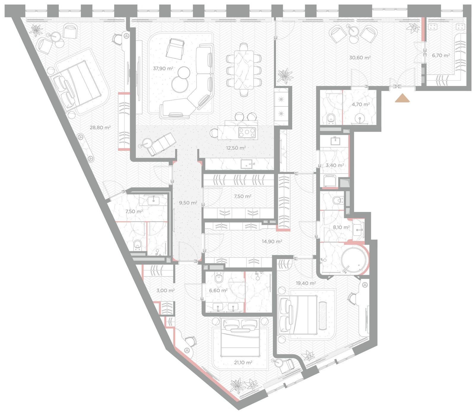 3-комнатная квартира, 222,2 м²