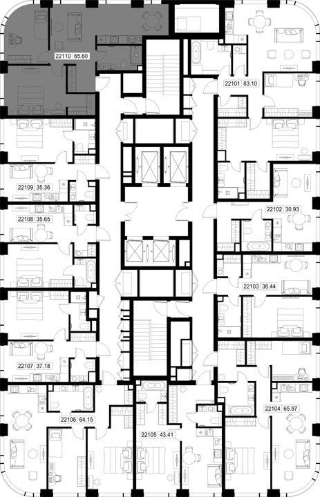 2-комнатная квартира, 65,6 м² — фото 2