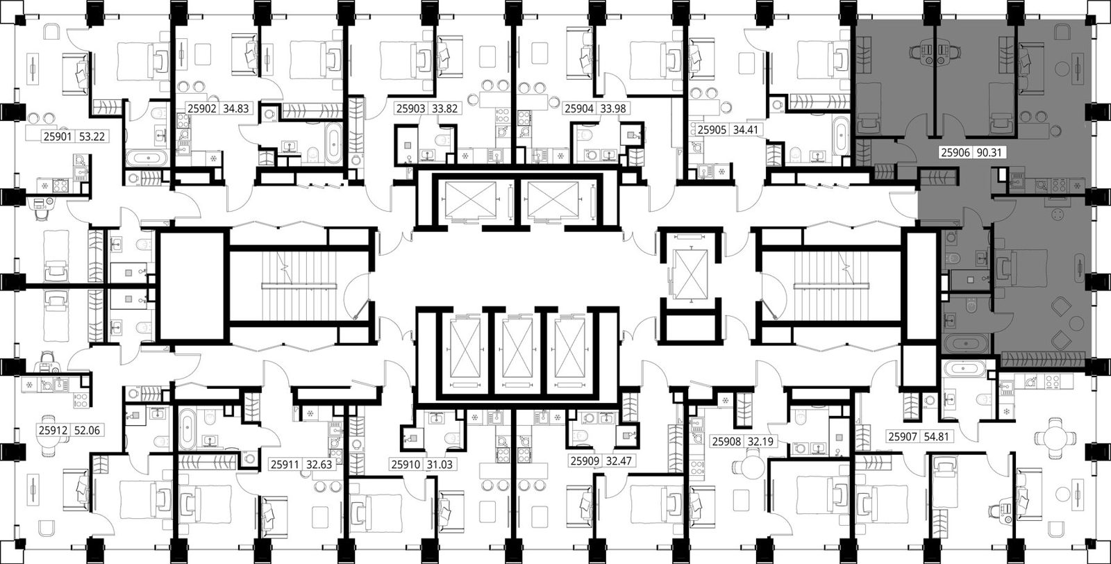3-комнатная квартира, 90,3 м² — фото 2