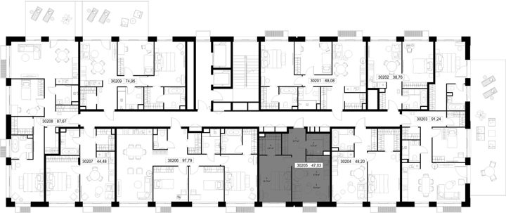 1-комнатная квартира, 47 м² — фото 3