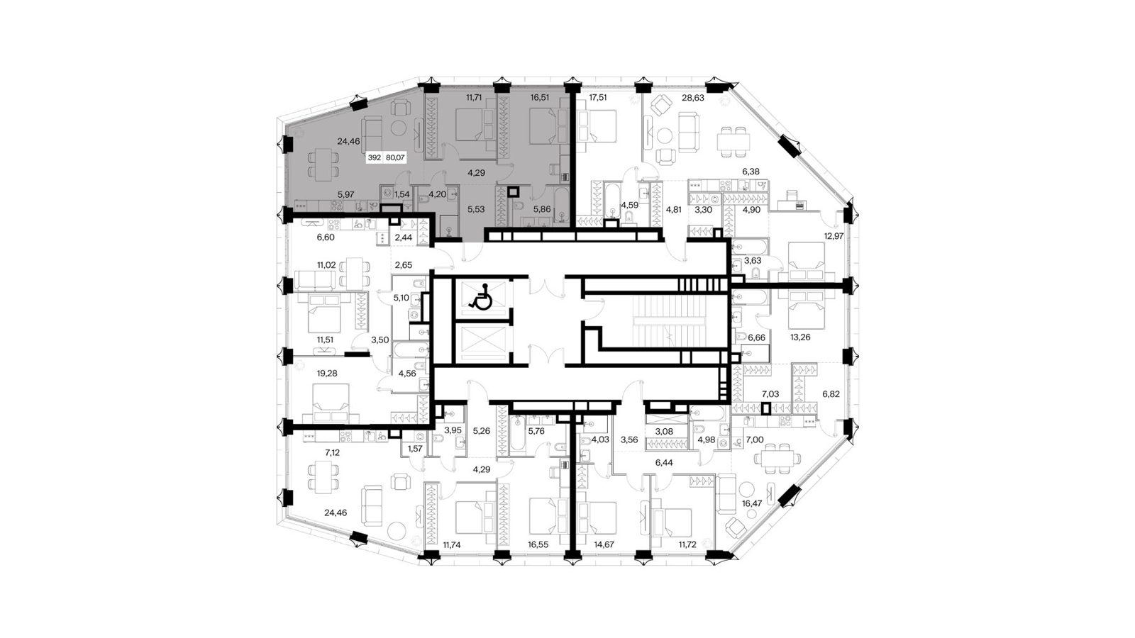 2-комнатная квартира, 80,1 м² — фото 2