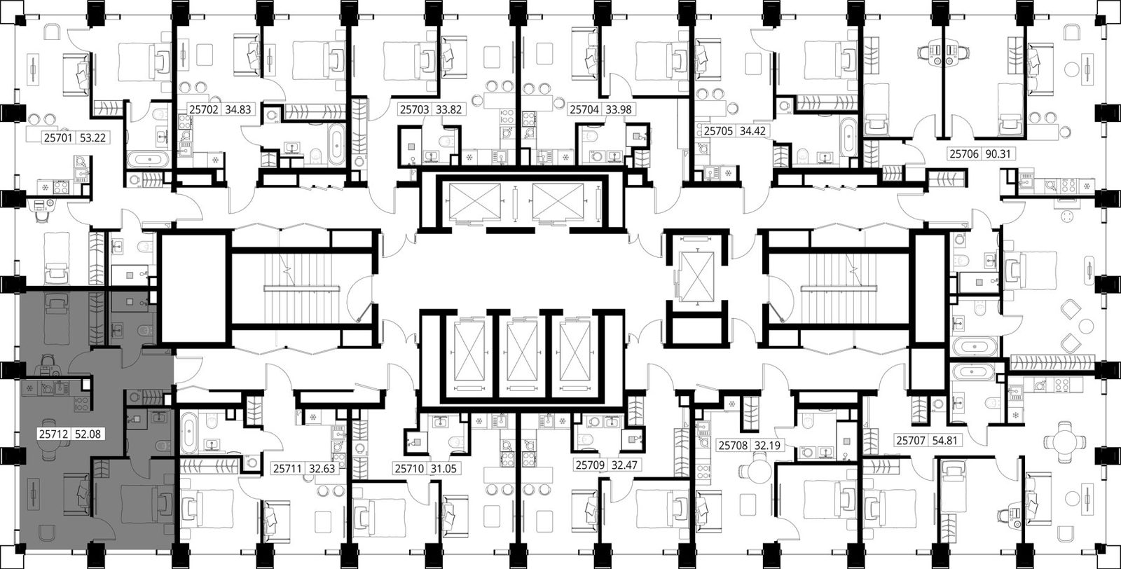 2-комнатная квартира, 52,1 м² — фото 2