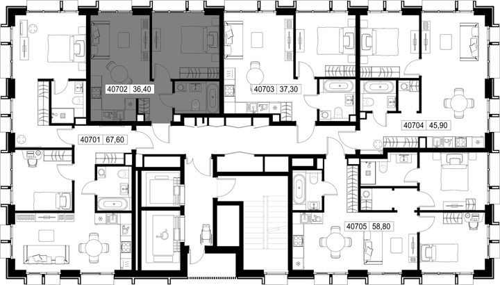1-комнатная квартира, 36,4 м² — фото 2