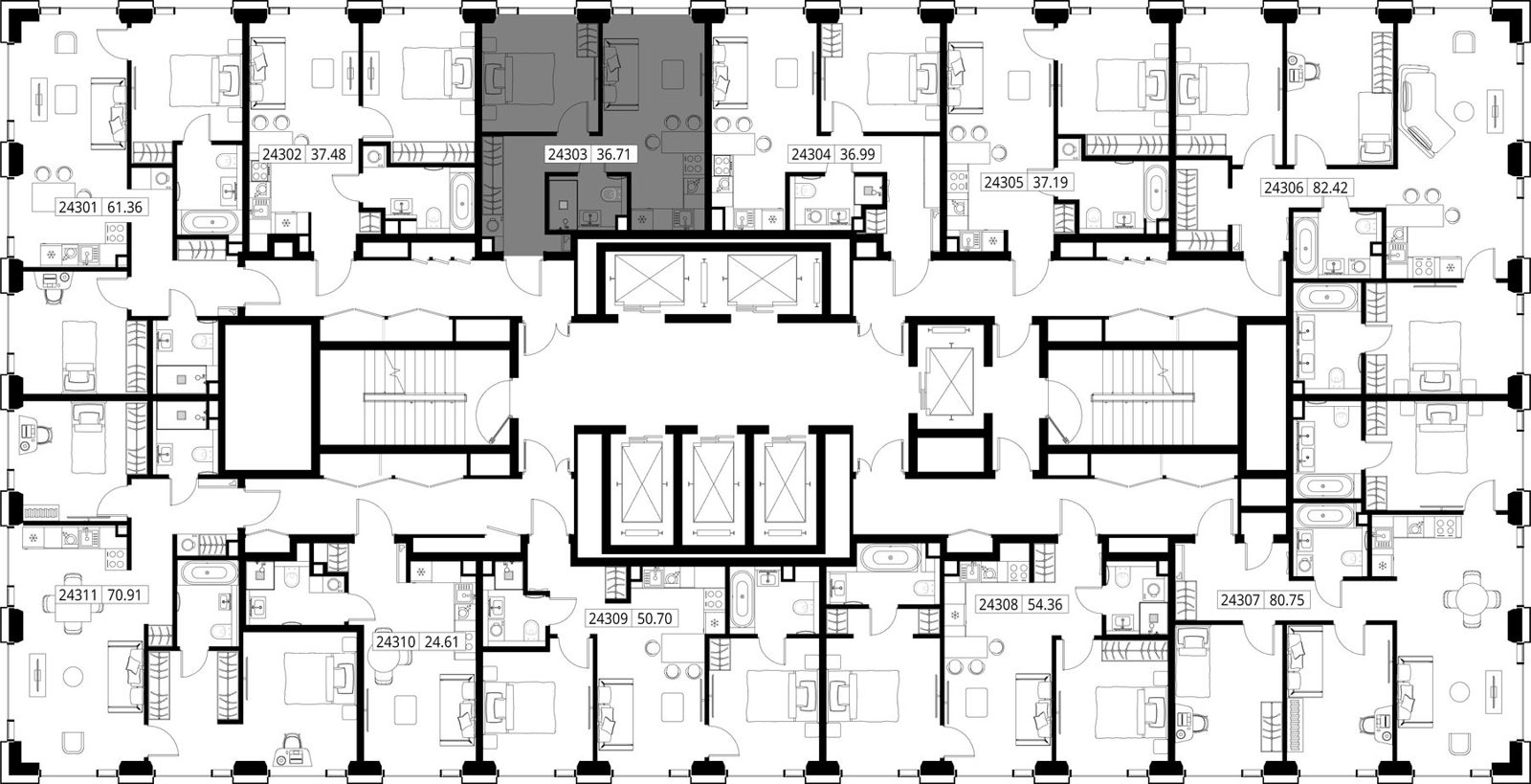 1-комнатная квартира, 36,7 м² — фото 2