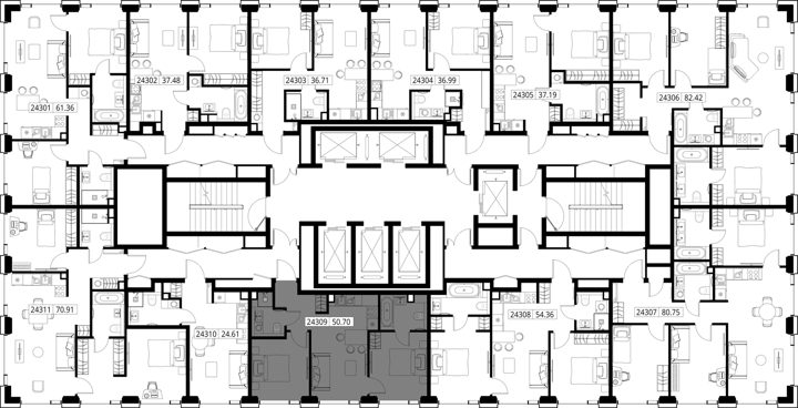 2-комнатная квартира, 50,7 м² — фото 2
