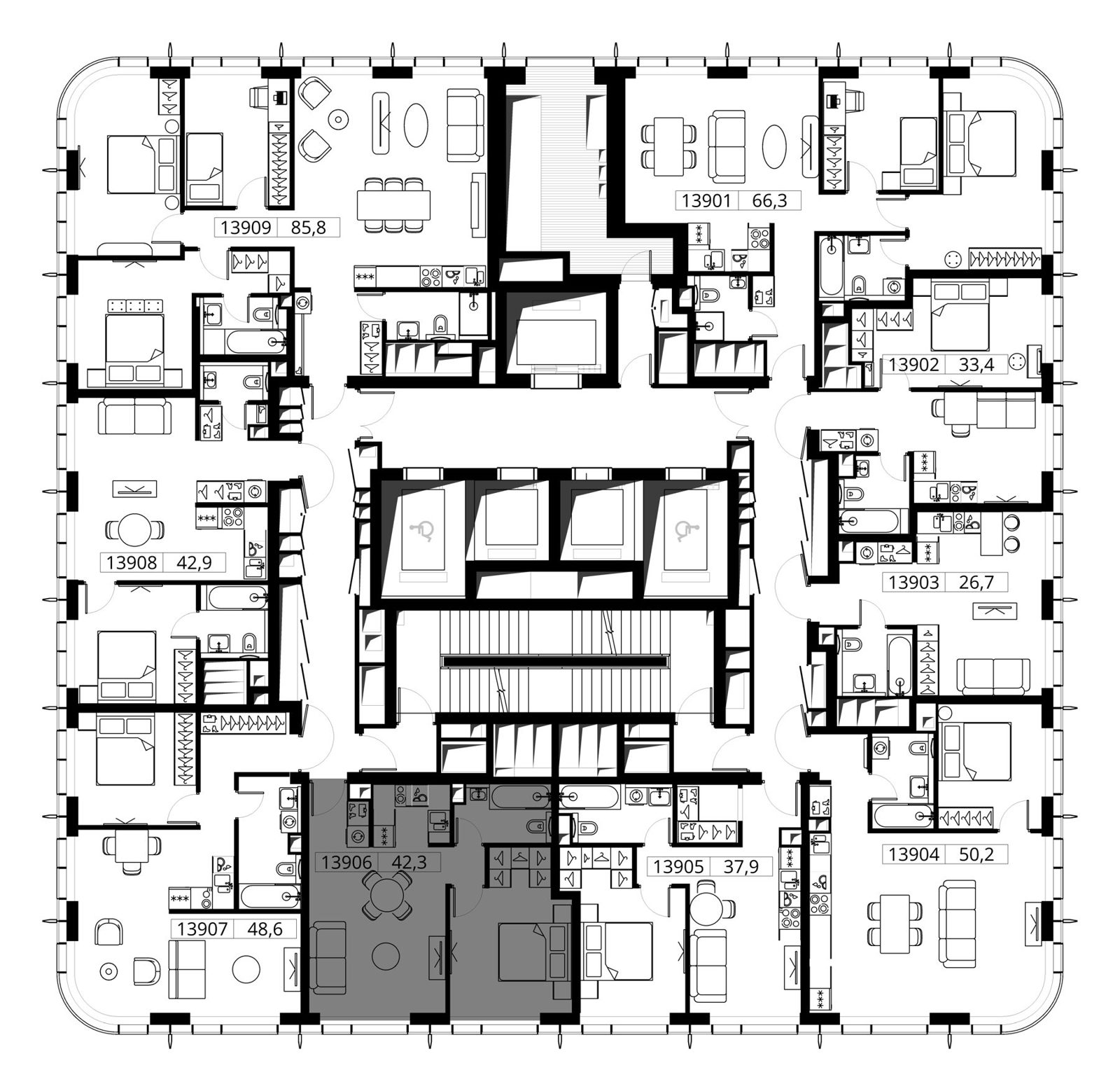 1-комнатная квартира, 42,3 м² — фото 2