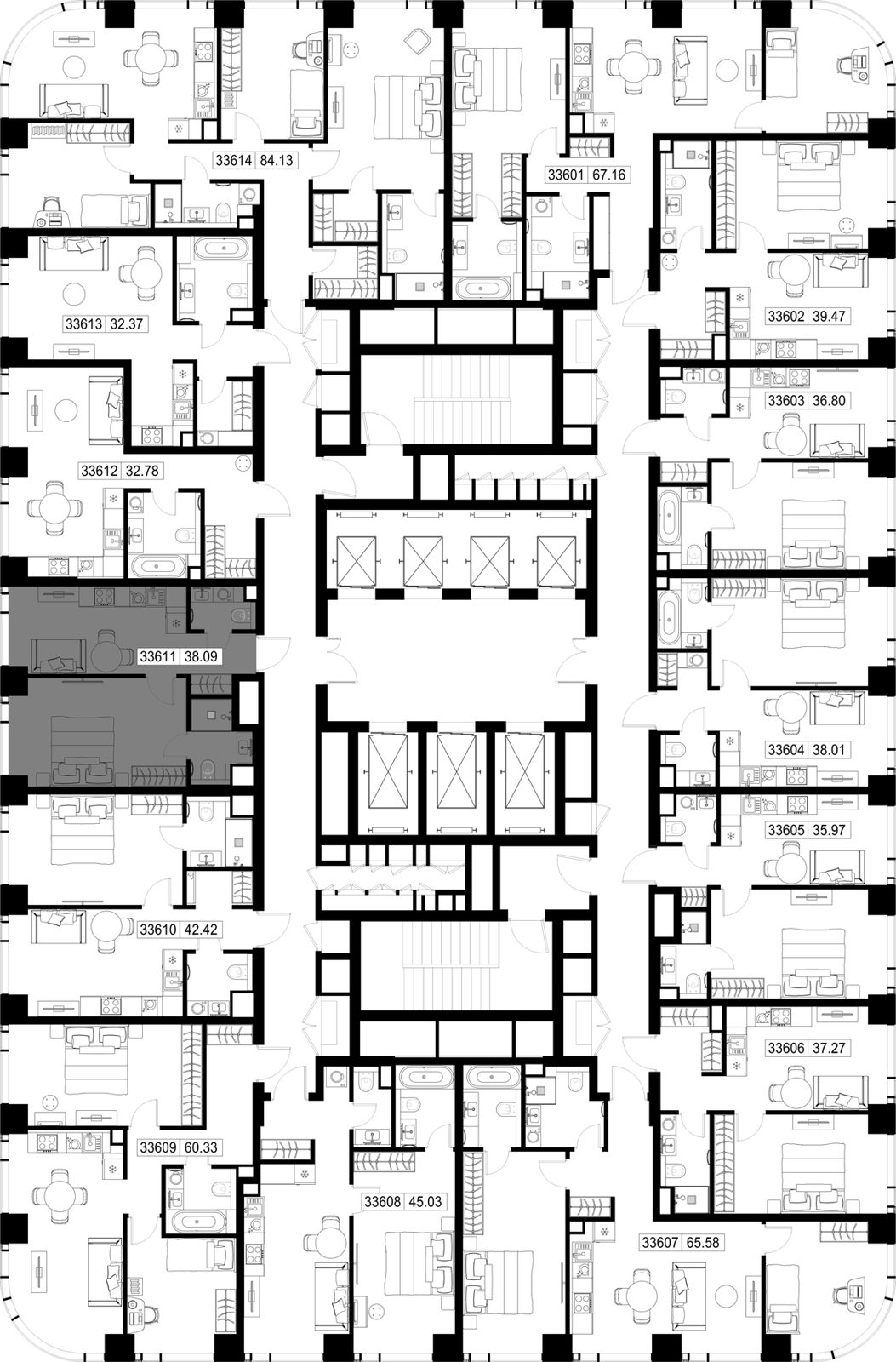1-комнатная квартира, 38,1 м² — фото 2