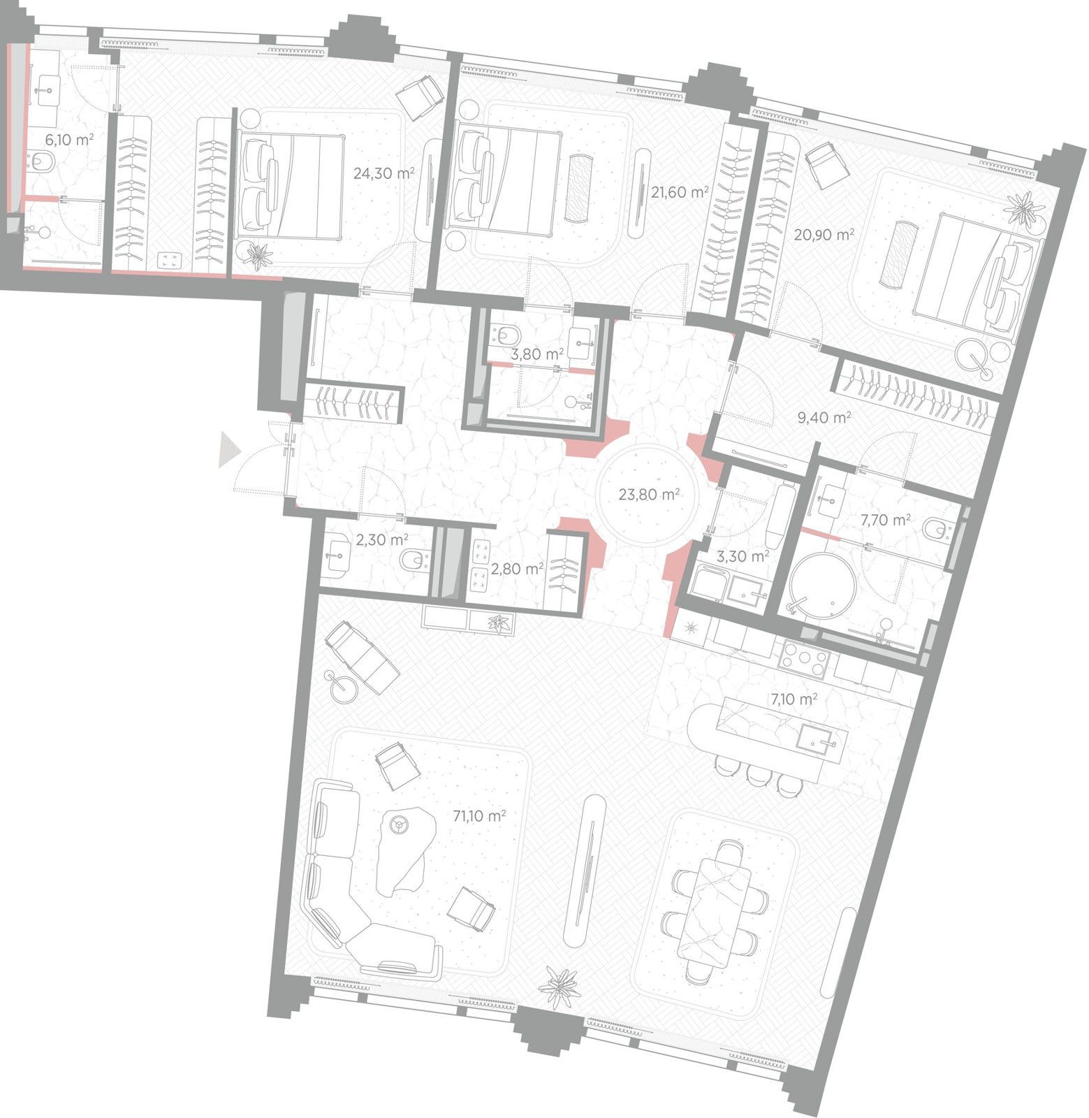 3-комнатная квартира, 204,2 м²
