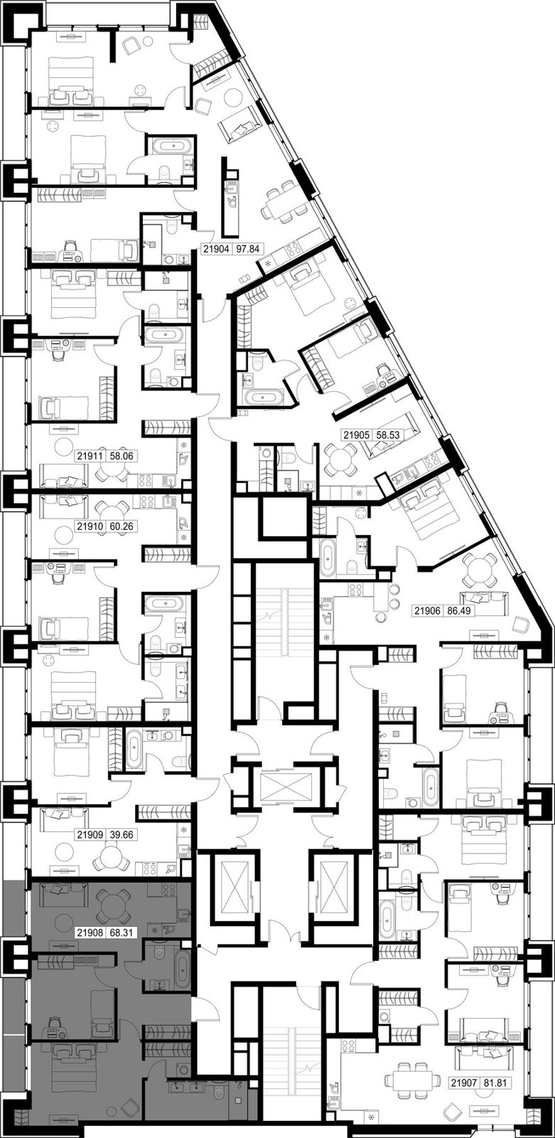 2-комнатная квартира, 68,3 м² — фото 2