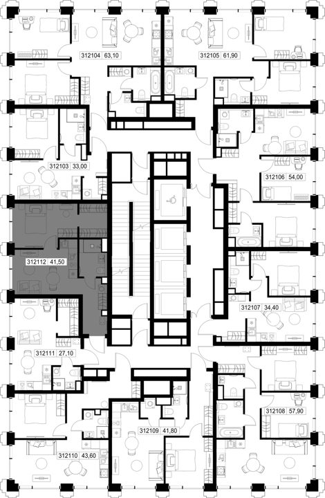 1-комнатная квартира, 41,5 м² — фото 2