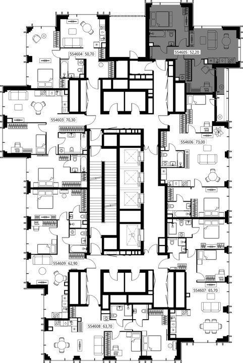 2-комнатная квартира, 52,2 м² — фото 2