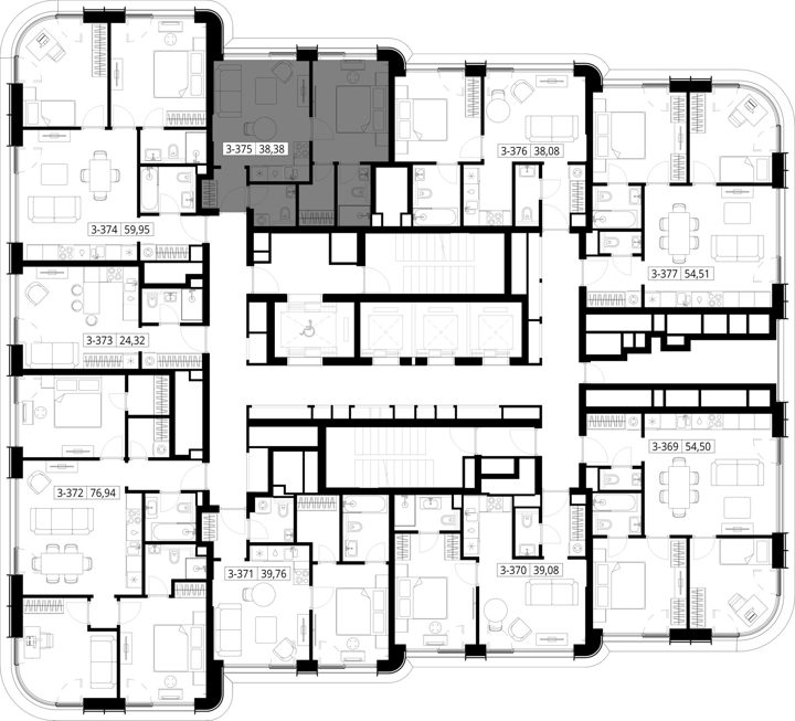 1-комнатная квартира, 38,4 м² — фото 2