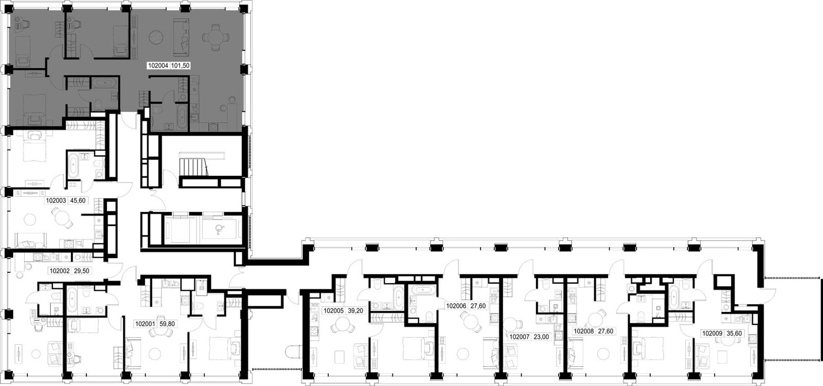 3-комнатная квартира, 101,5 м² — фото 2
