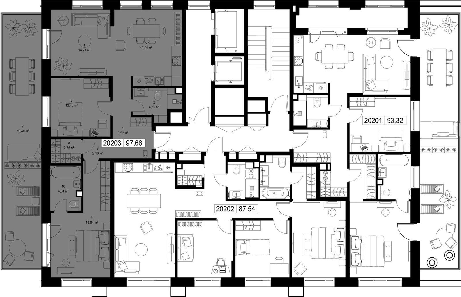 2-комнатная квартира, 97,7 м² — фото 2