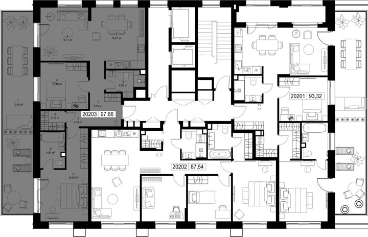 2-комнатная квартира, 97,7 м² — фото 2