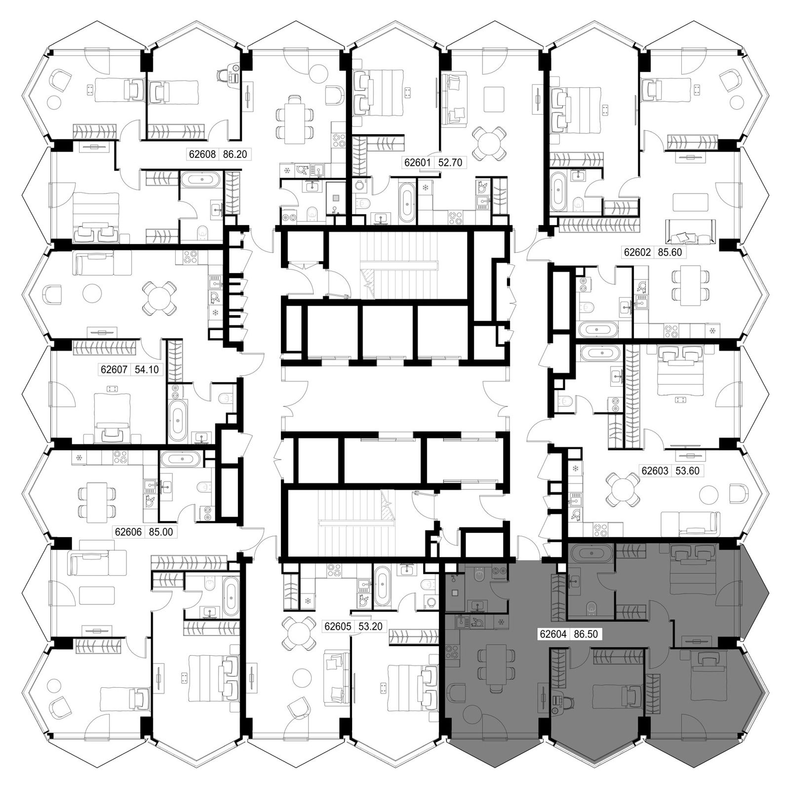 3-комнатная квартира, 86,5 м² — фото 2