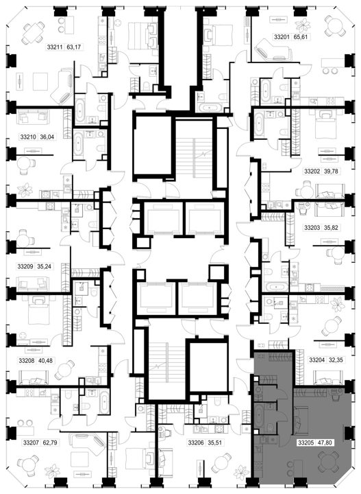 1-комнатная квартира, 47,8 м² — фото 3