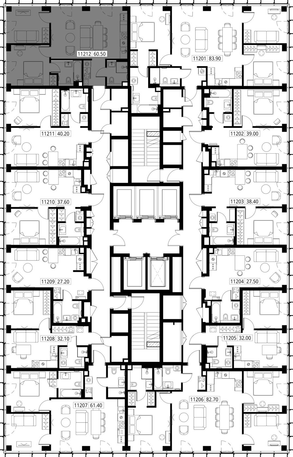 2-комнатная квартира, 60,5 м² — фото 2