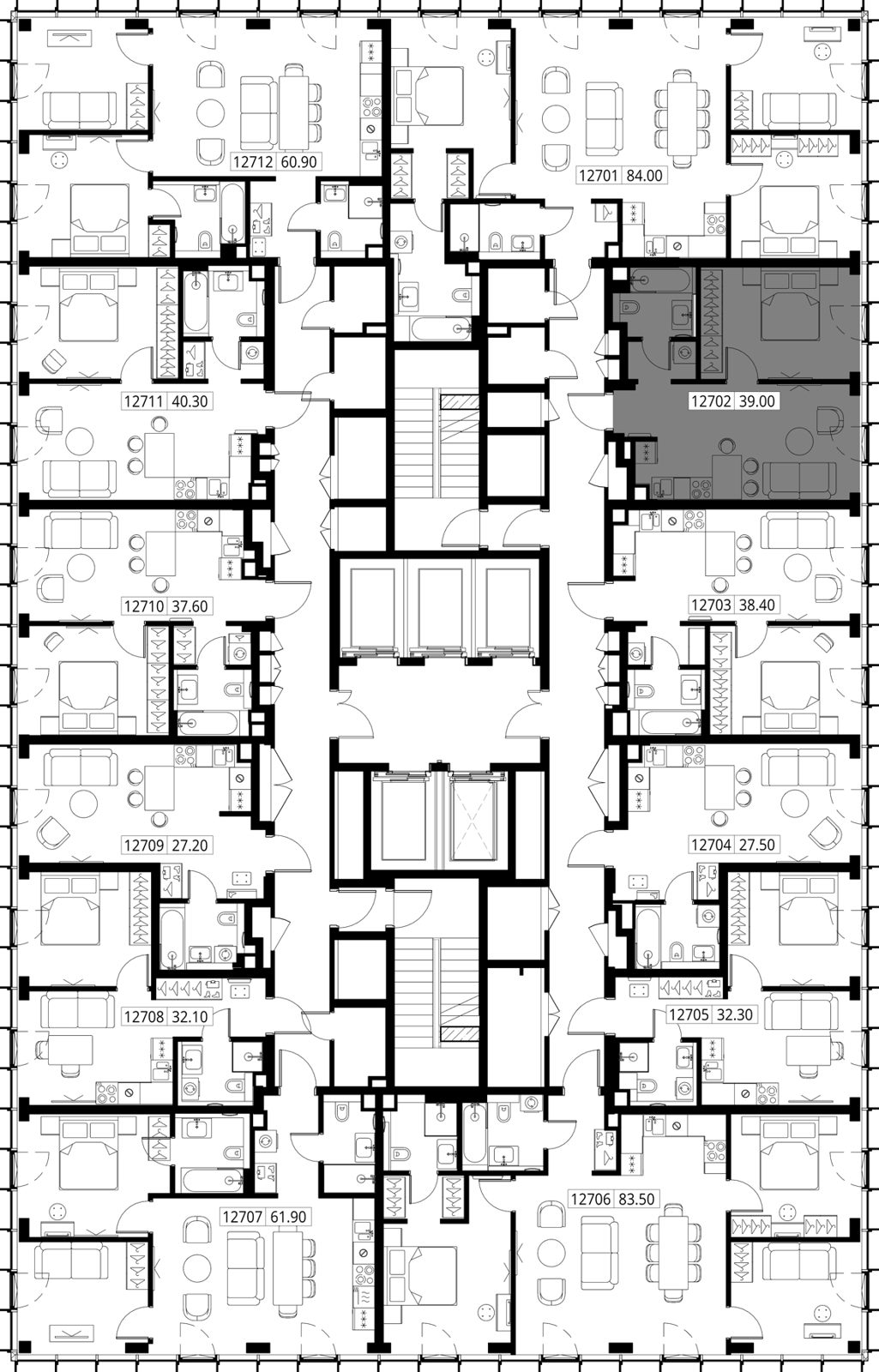 1-комнатная квартира, 39 м² — фото 2