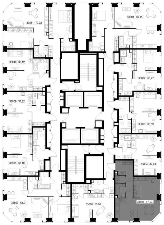 1-комнатная квартира, 47,9 м² — фото 3