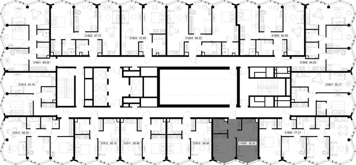 1-комнатная квартира, 36,5 м² — фото 2