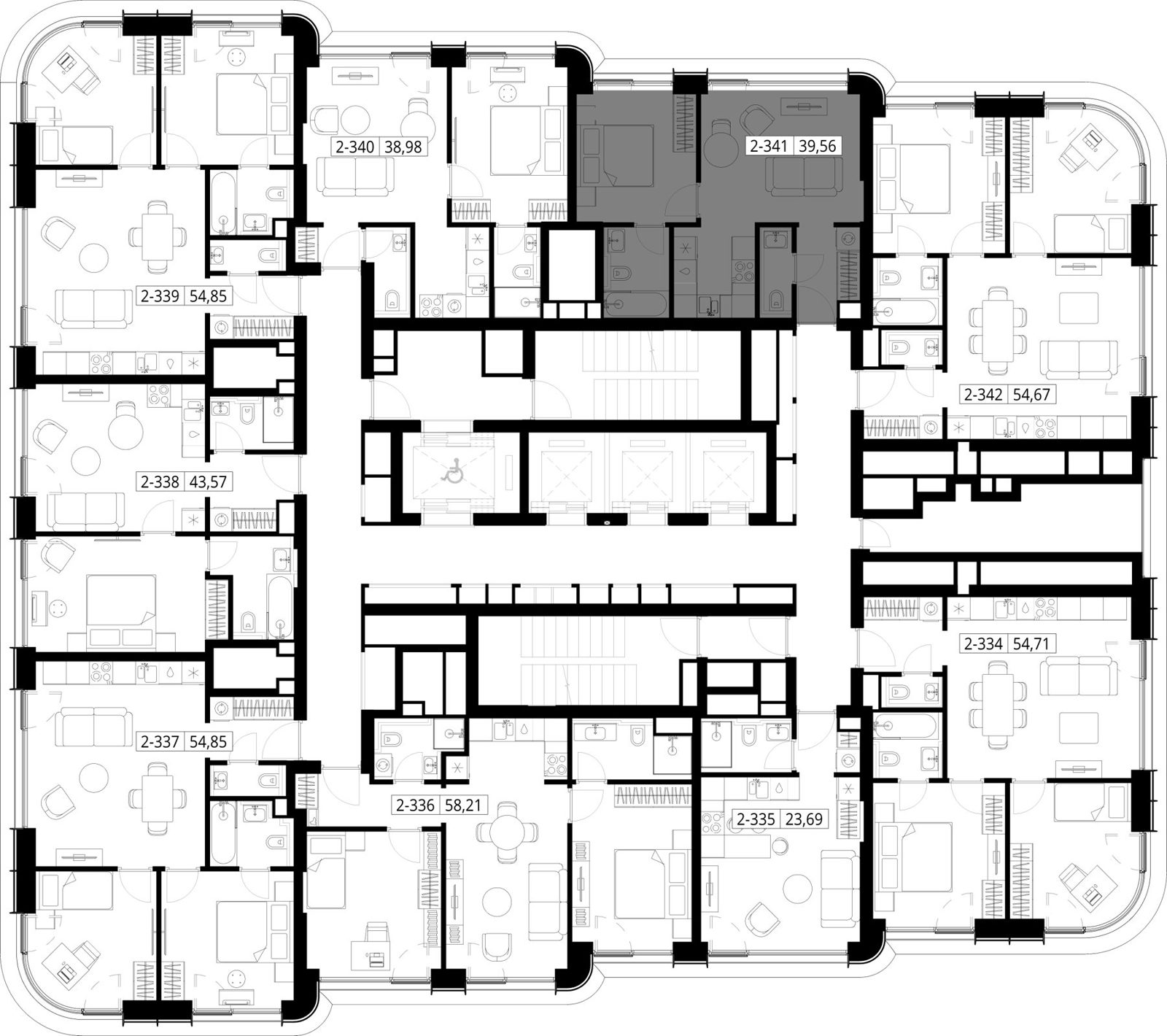 1-комнатная квартира, 38,7 м² — фото 2
