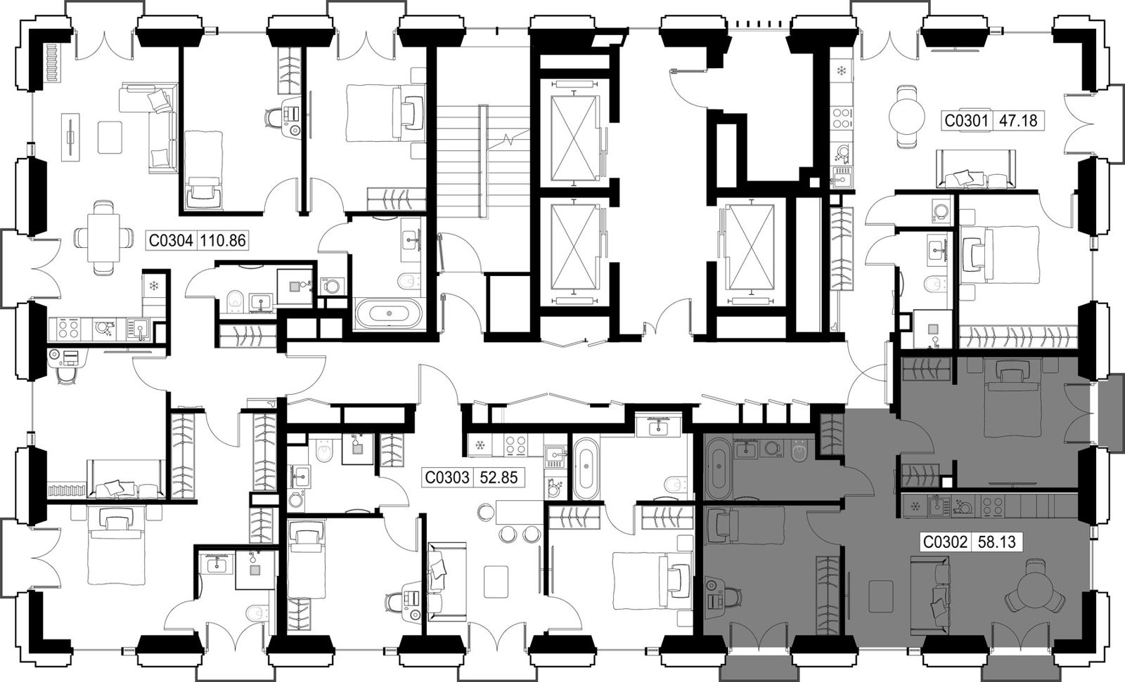 2-комнатная квартира, 59,1 м² — фото 2
