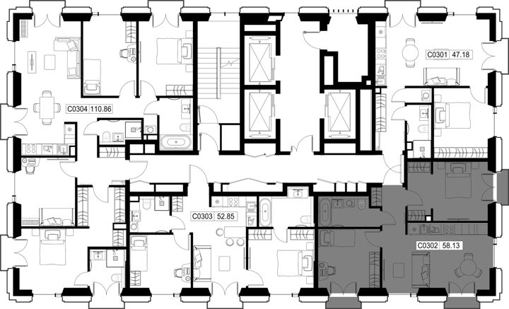 2-комнатная квартира, 59,1 м² — фото 2
