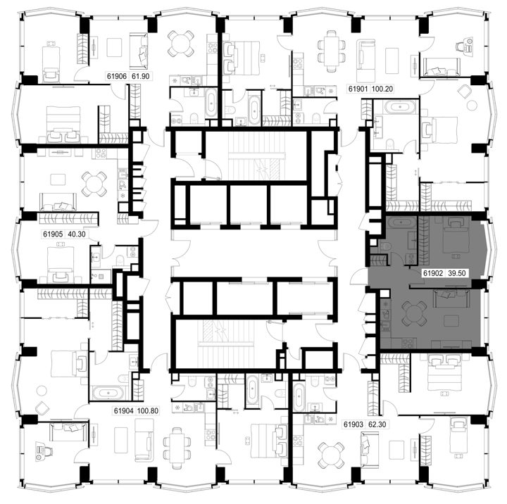 1-комнатная квартира, 39,5 м² — фото 2