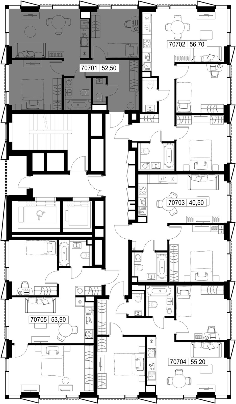 2-комнатная квартира, 52,5 м² — фото 2