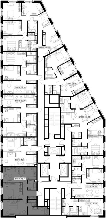 2-комнатная квартира, 75,8 м² — фото 2