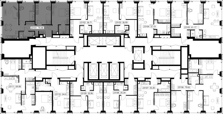 3-комнатная квартира, 79,5 м² — фото 2