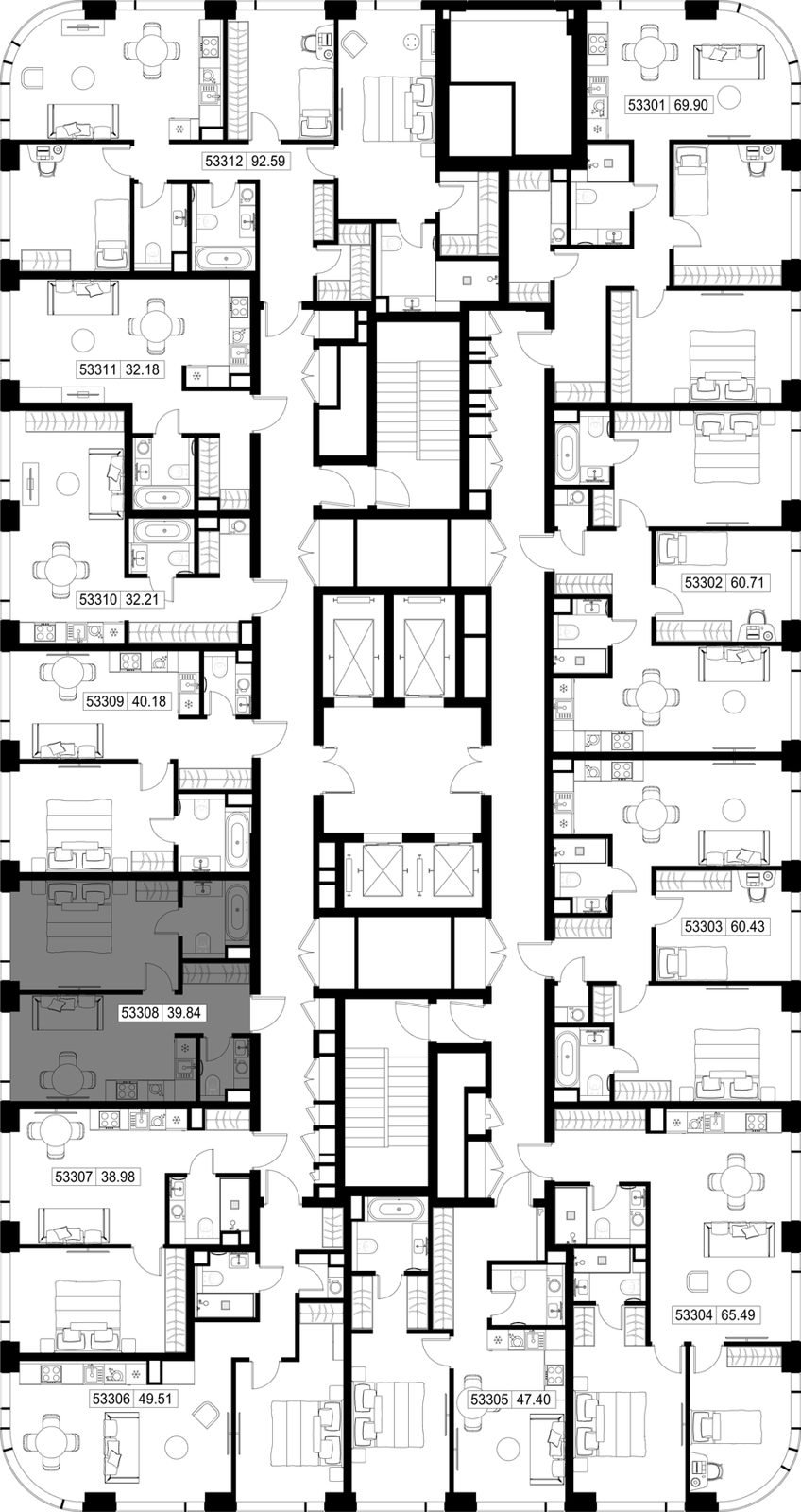 1-комнатная квартира, 39,8 м² — фото 2