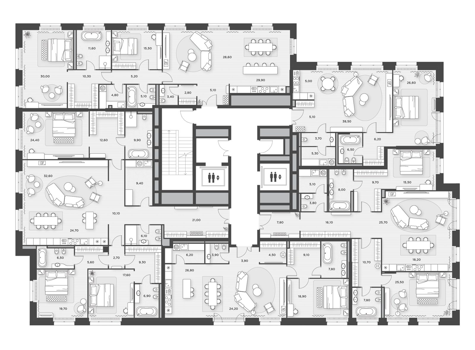 1-комнатная квартира, 96,9 м² — фото 2