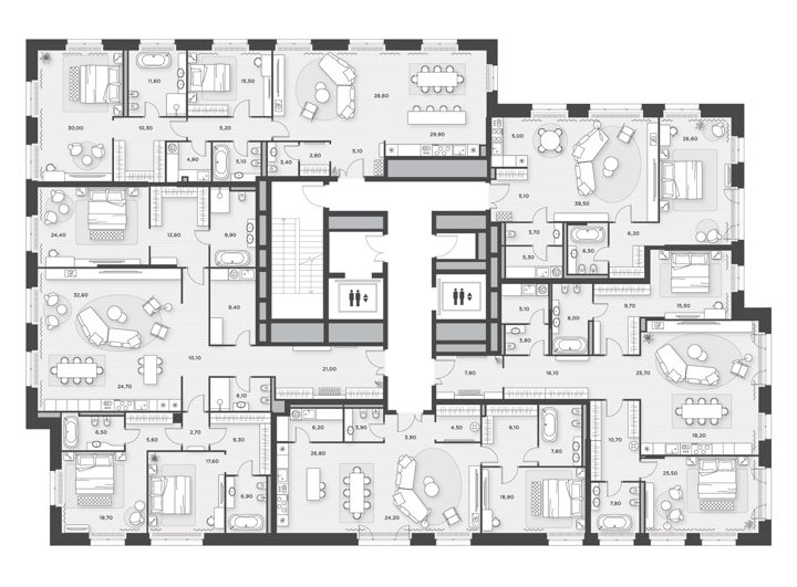 1-комнатная квартира, 96,9 м² — фото 2