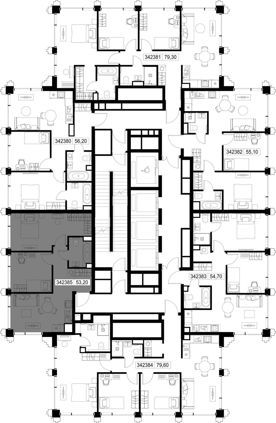 2-комнатная квартира, 53,2 м² — фото 2