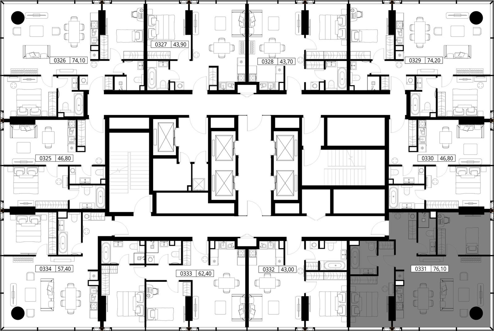 2-комнатная квартира, 76,1 м² — фото 2