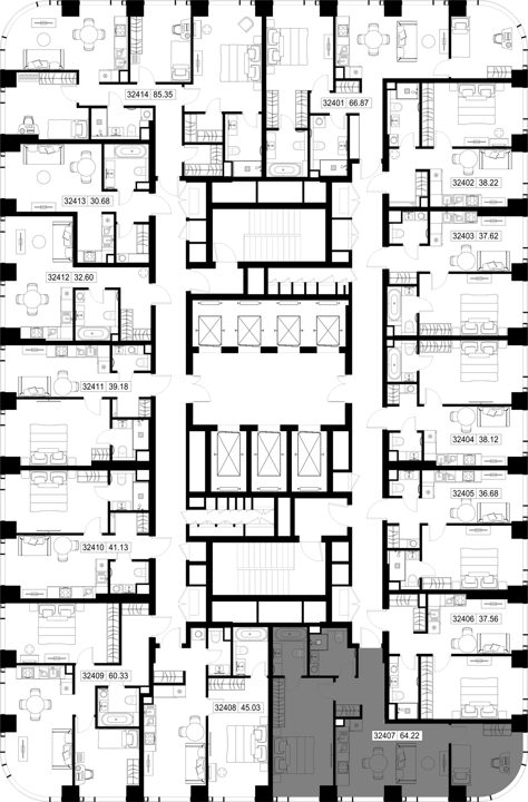 2-комнатная квартира, 64,2 м² — фото 2