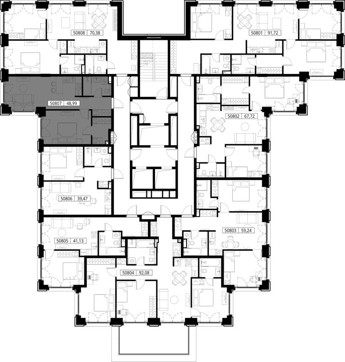 1-комнатная квартира, 49 м² — фото 2