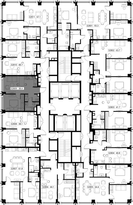 1-комнатная квартира, 38,4 м² — фото 2