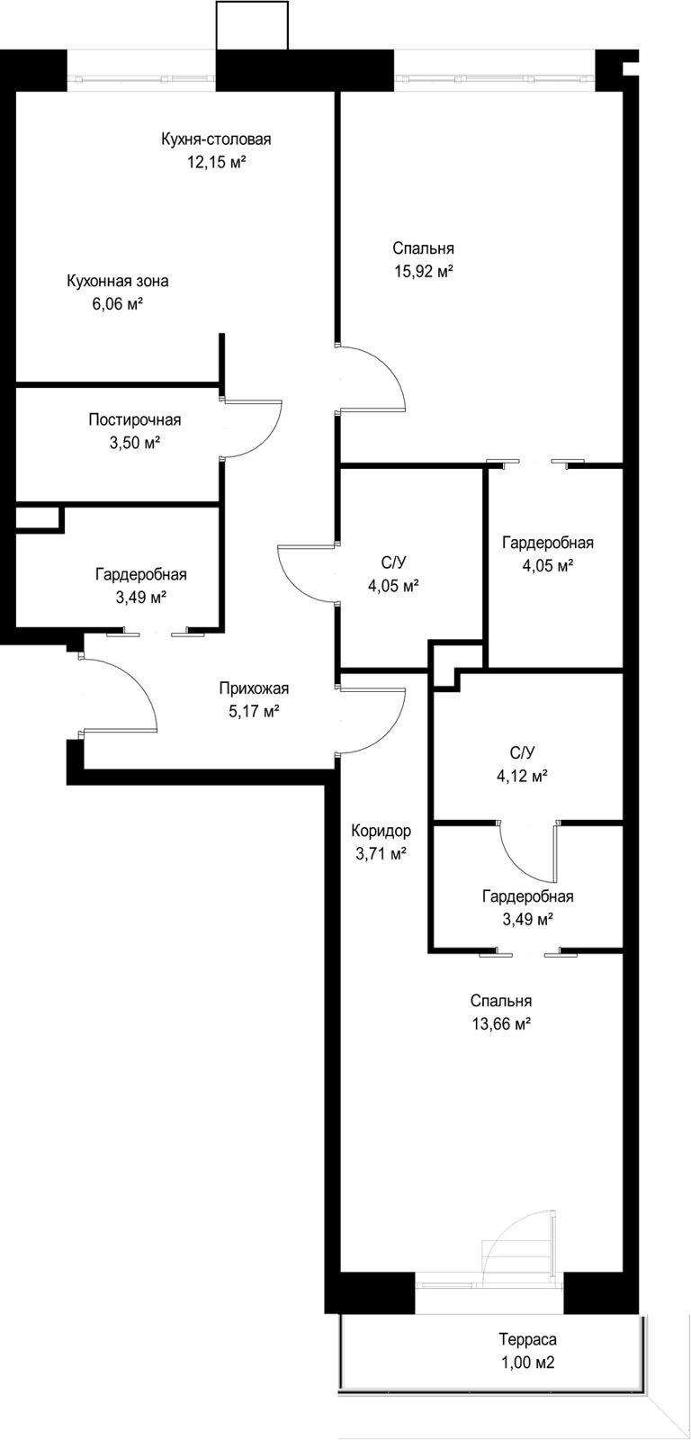 2-комнатная квартира, 80,4 м² — фото 2