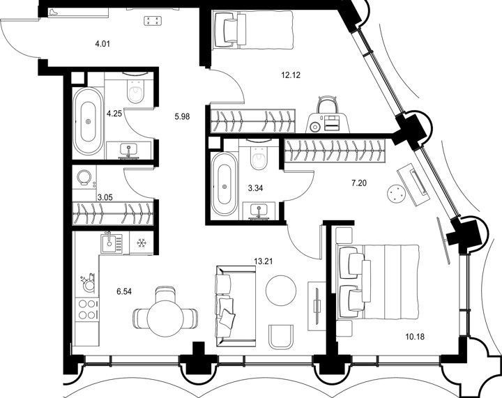 2-комнатная квартира, 69,9 м²
