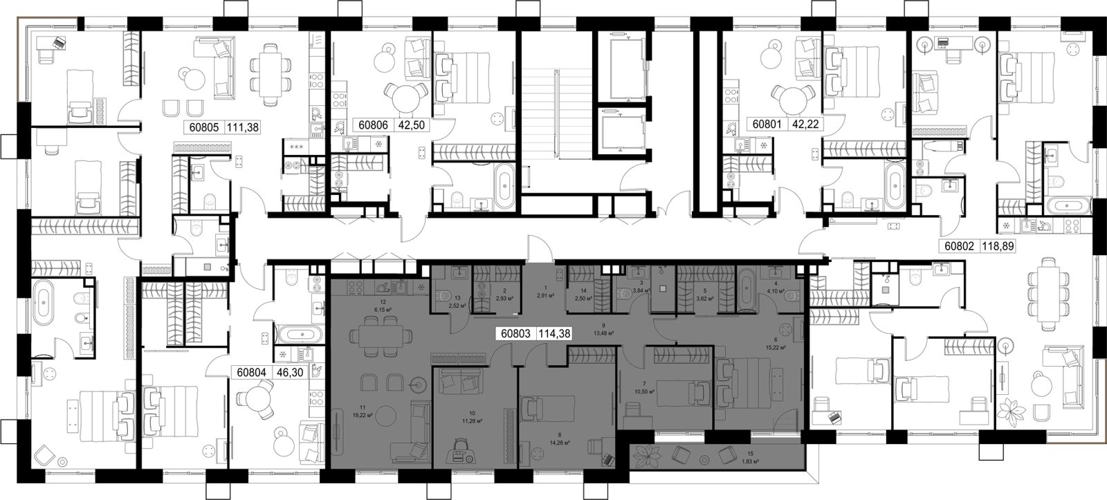 4-комнатная квартира, 114,4 м² — фото 3