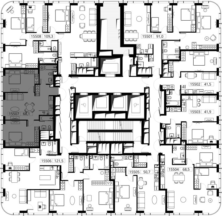 2-комнатная квартира, 68,1 м² — фото 2