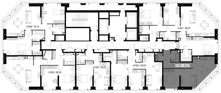 1-комнатная квартира, 49,2 м² — фото 3