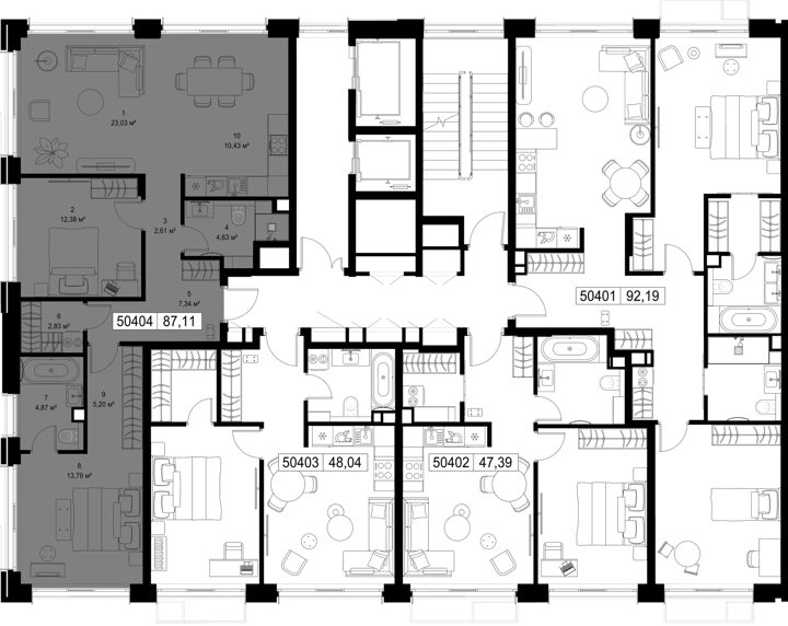 2-комнатная квартира, 87,1 м² — фото 2