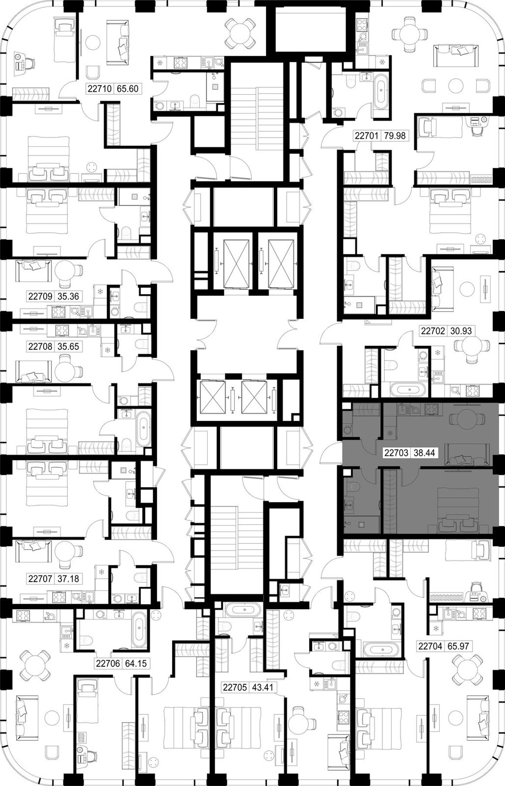1-комнатная квартира, 38,4 м² — фото 2