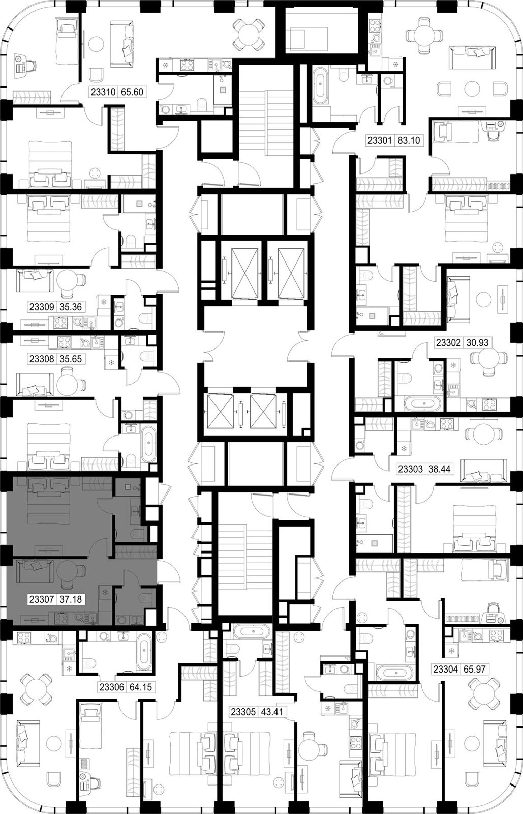 1-комнатная квартира, 37,2 м² — фото 2