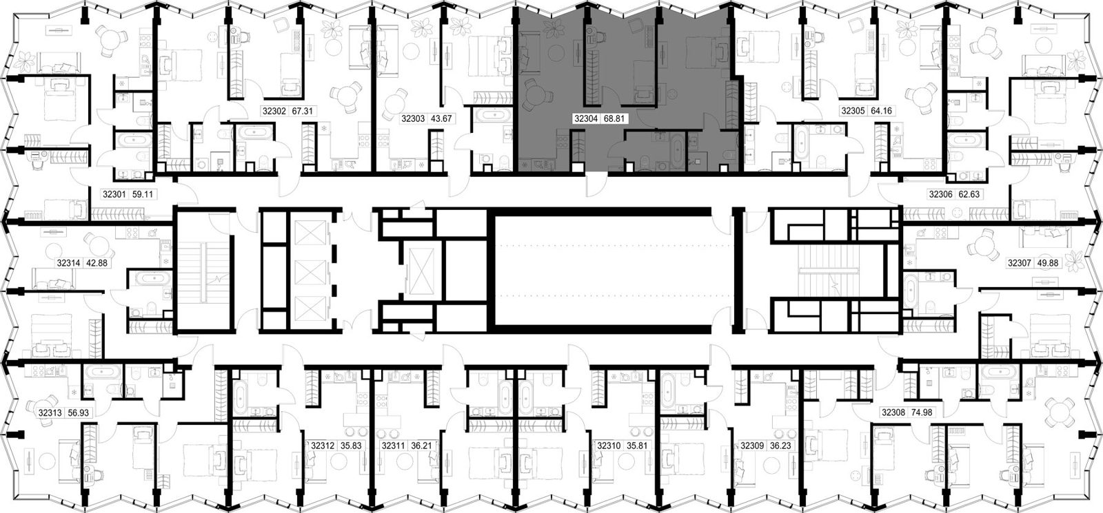 2-комнатная квартира, 68,8 м² — фото 2