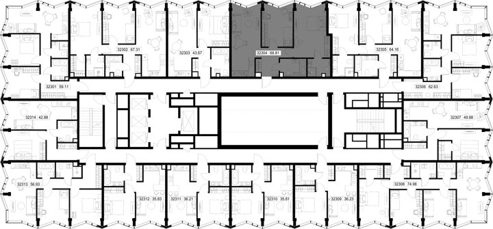 2-комнатная квартира, 68,8 м² — фото 2